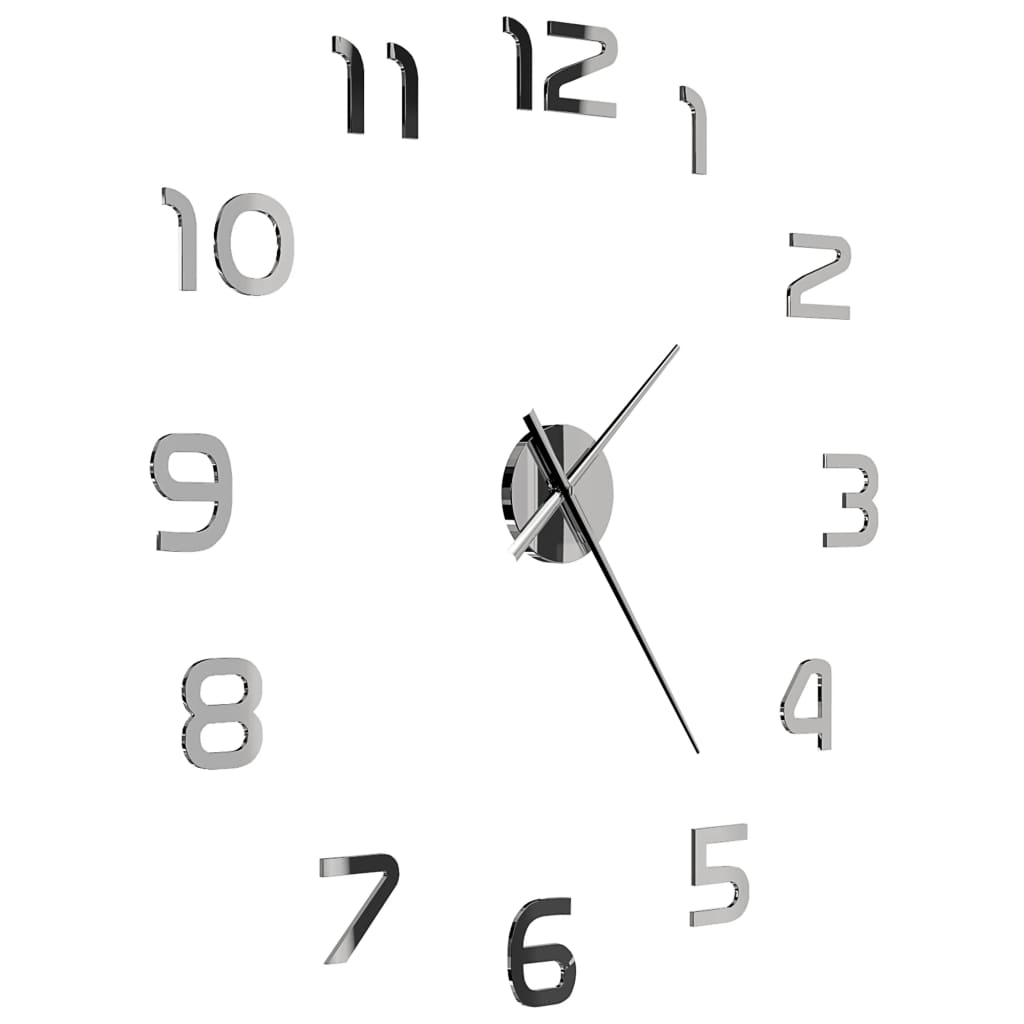 vidaXL Horloge murale 3D Design moderne 100 cm XXL Argenté