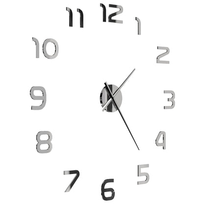 vidaXL Horloge murale 3D Design moderne 100 cm XXL Argenté