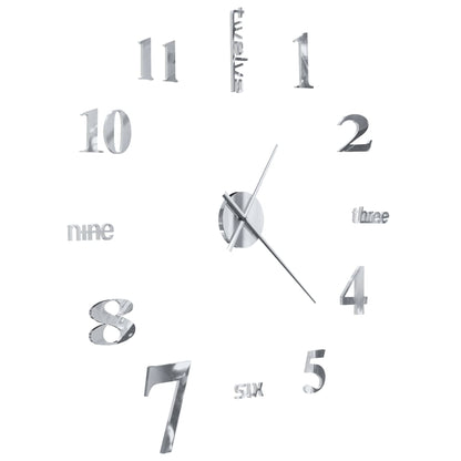 vidaXL Horloge murale 3D Design moderne 100 cm XXL Argenté