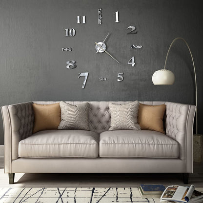 vidaXL Horloge murale 3D Design moderne 100 cm XXL Argenté