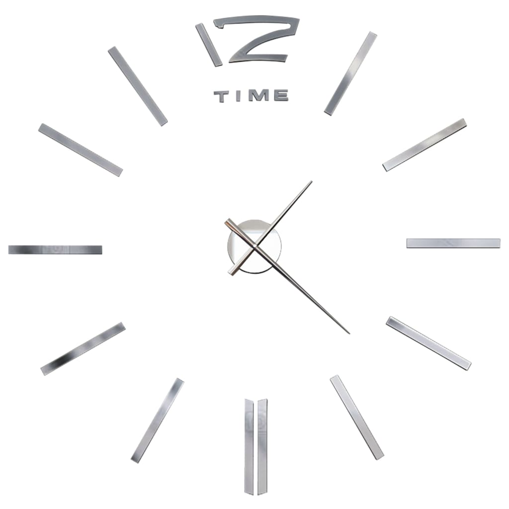 vidaXL Horloge murale 3D Design moderne 100 cm XXL Argenté