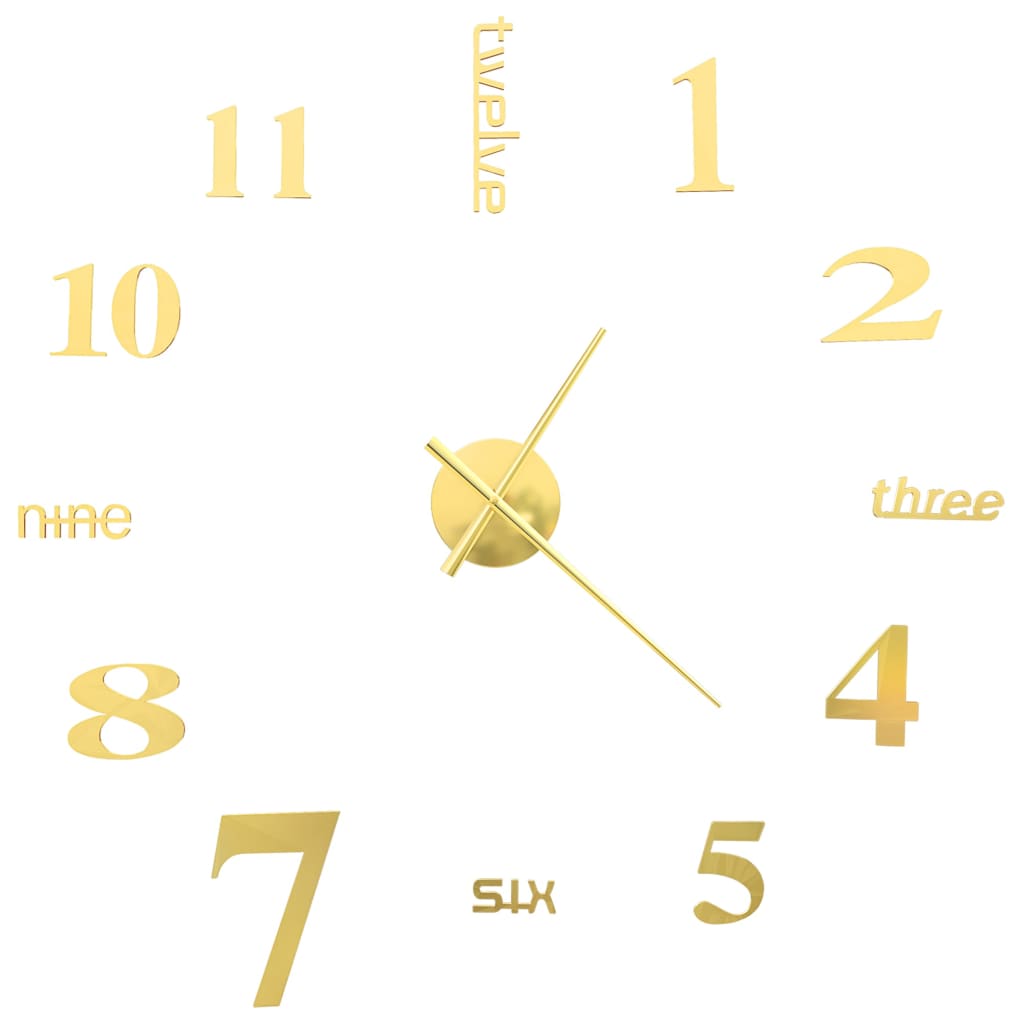 vidaXL Horloge murale 3D Design moderne 100 cm XXL Doré