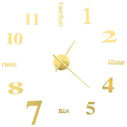 vidaXL Horloge murale 3D Design moderne 100 cm XXL Doré