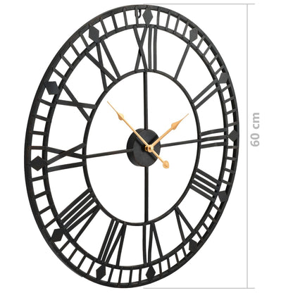 vidaXL Horloge murale vintage avec mouvement à quartz Métal 60 cm XXL