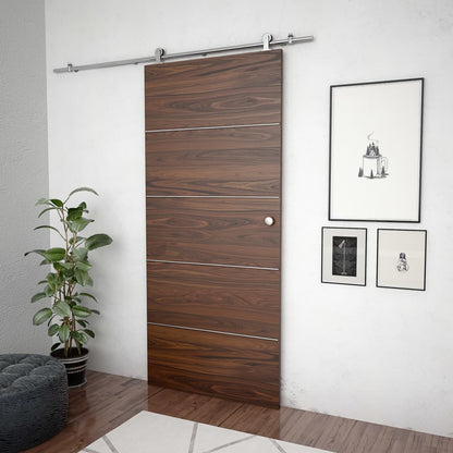 vidaXL Kit fixation porte coulissante 183 cm Acier inoxydable Argenté