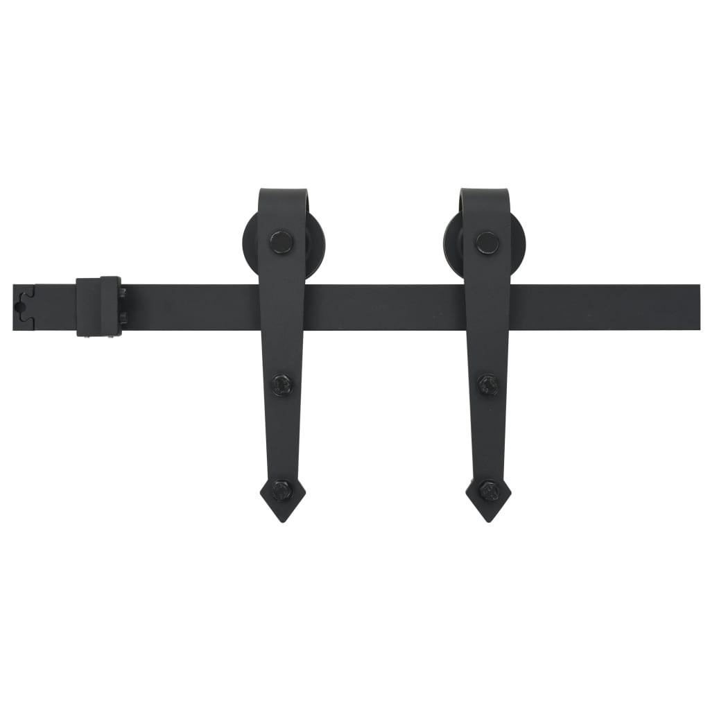 vidaXL Kit de quincaillerie de porte coulissante 183 cm Acier Noir
