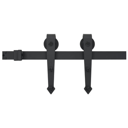 vidaXL Kit de quincaillerie de porte coulissante 183 cm Acier Noir