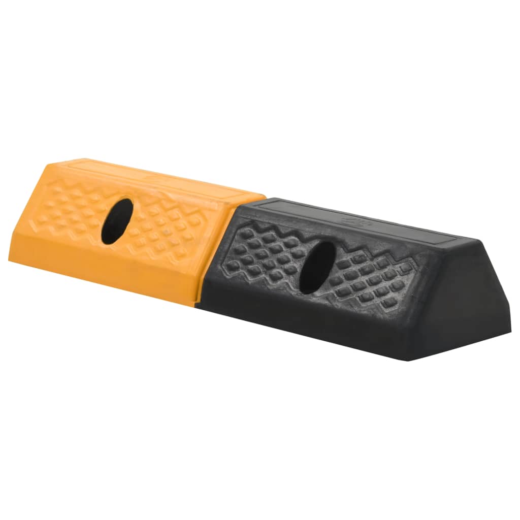 vidaXL Butoir de stationnement 2 pcs Caoutchouc 49 x 15 x 9 cm