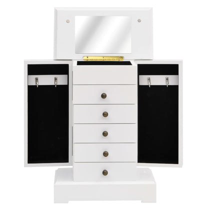 vidaXL Boîte à bijoux avec miroir MDF 25 x 13,5 x 34 cm