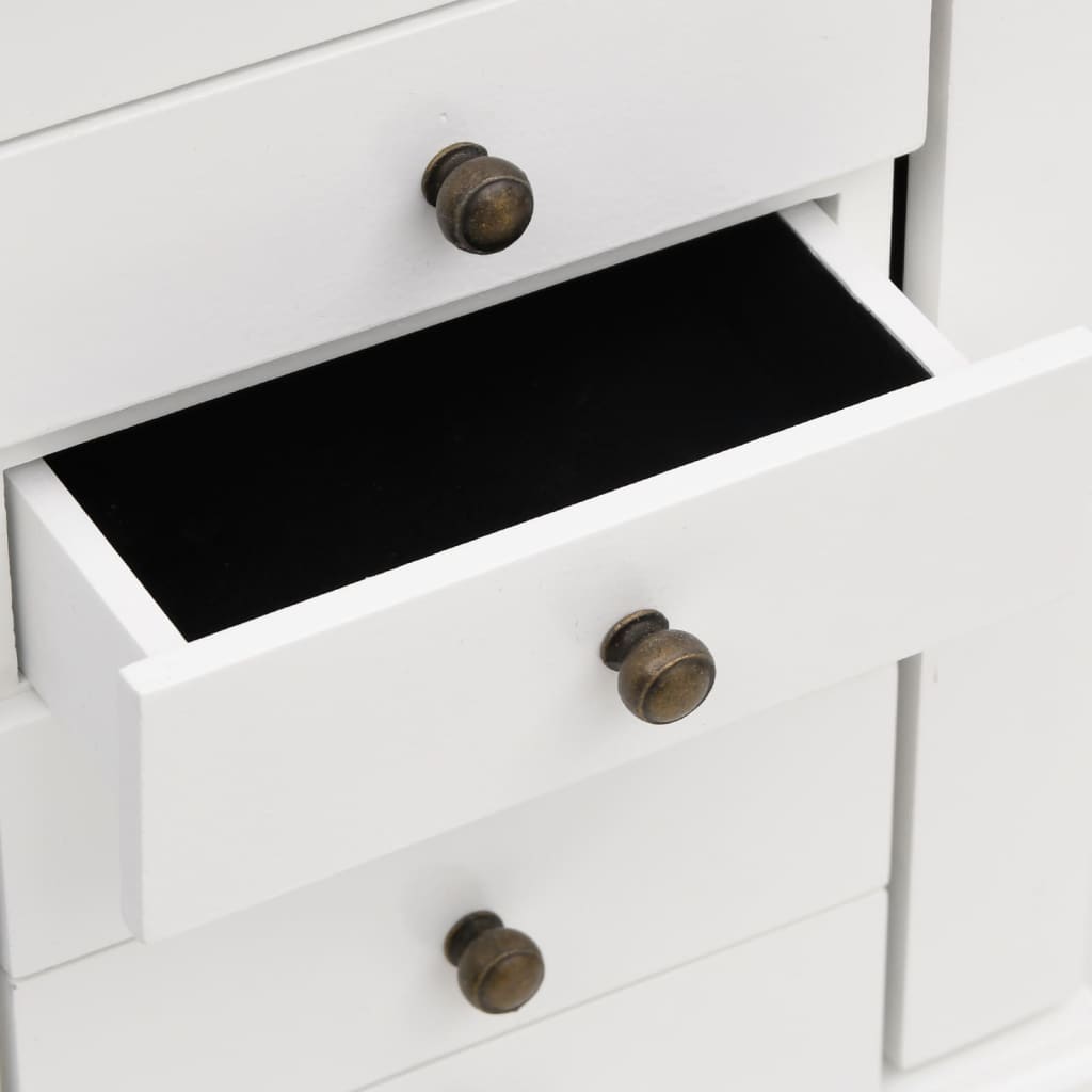 vidaXL Boîte à bijoux avec miroir MDF 25 x 13,5 x 34 cm