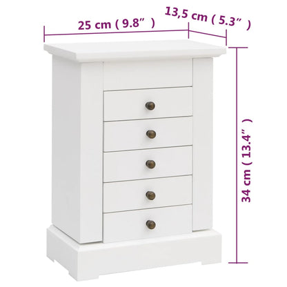 vidaXL Boîte à bijoux avec miroir MDF 25 x 13,5 x 34 cm