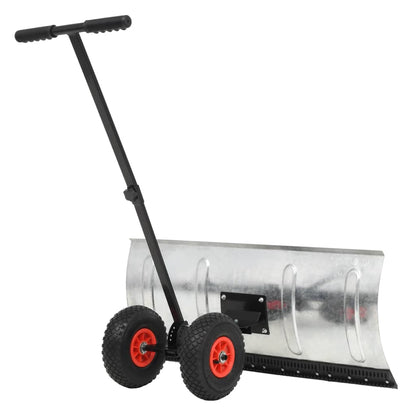 vidaXL Chasse-neige manuel avec roues 100 x 44 cm