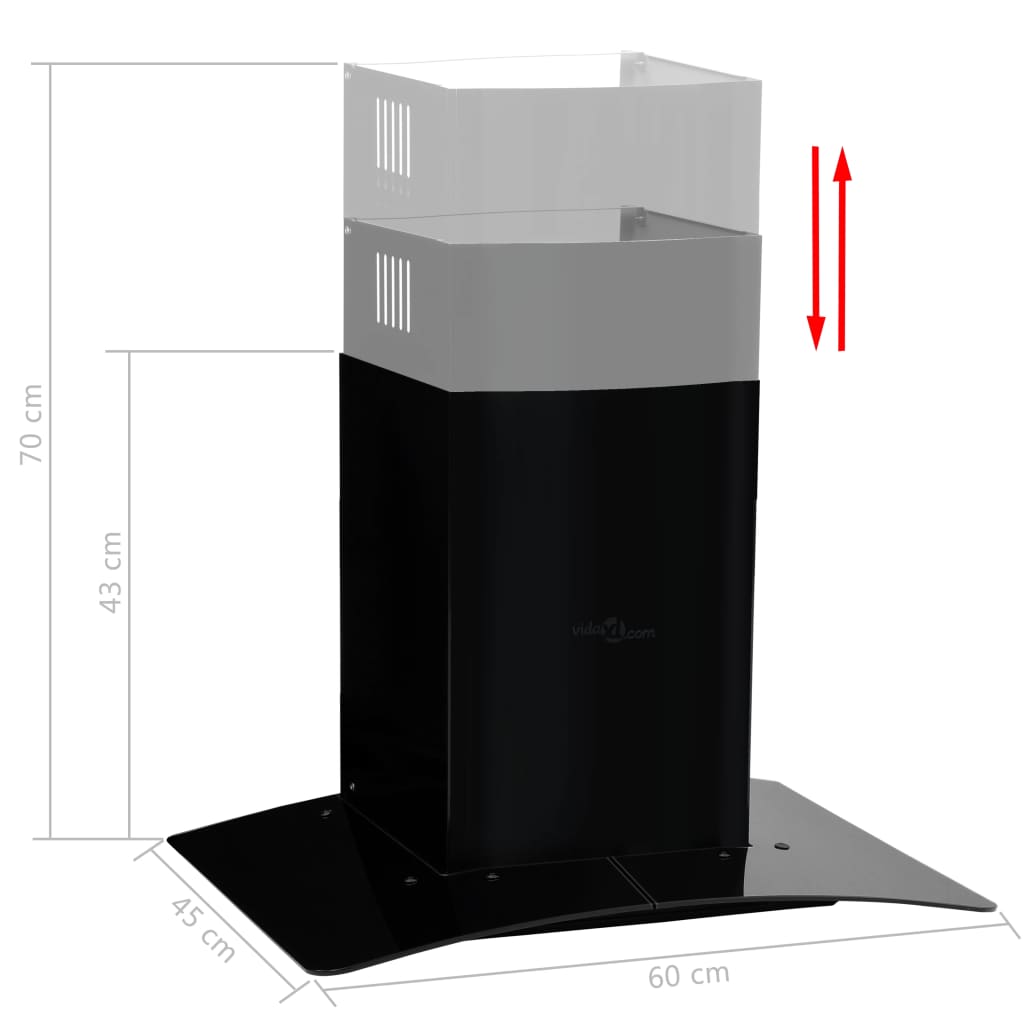 vidaXL Hotte murale Acier inoxydable 756 m³/h 60 cm Noir