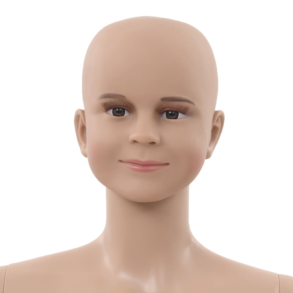 vidaXL Mannequin enfant corps complet avec base verre Beige 140 cm