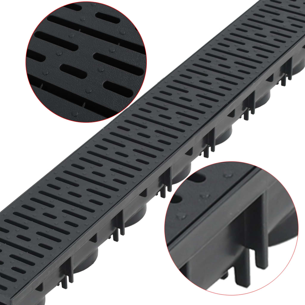 vidaXL Canaux de drainage Plastique 1 m