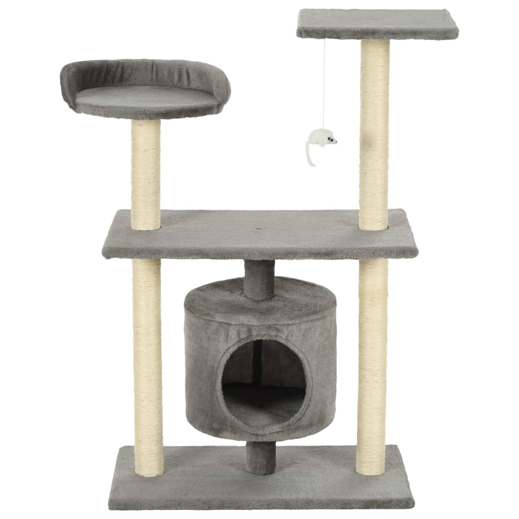 vidaXL Arbre à chat avec griffoirs en sisal 95 cm Gris