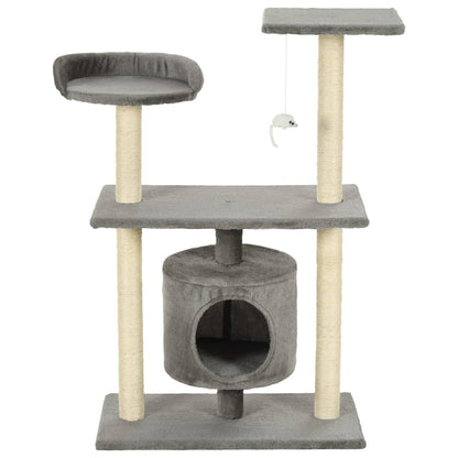 vidaXL Arbre à chat avec griffoirs en sisal 95 cm Gris
