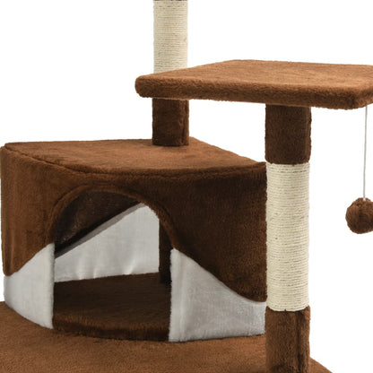 vidaXL Arbre à chat avec griffoirs en sisal 203 cm Marron et Blanc