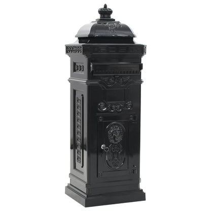 vidaXL Boîte aux lettres à pilier Aluminium Vintage antirouille Noir