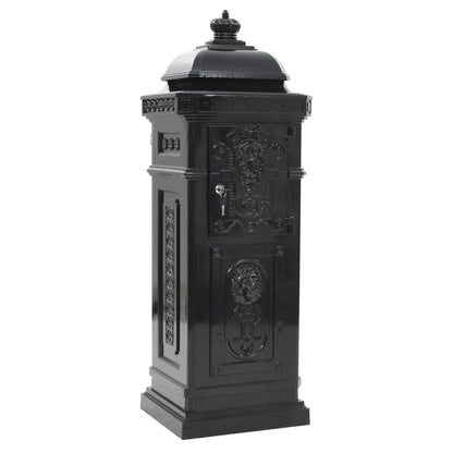 vidaXL Boîte aux lettres à pilier Aluminium Vintage antirouille Noir