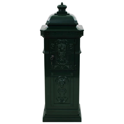 vidaXL Boîte aux lettres à pilier Aluminium Vintage antirouille Vert
