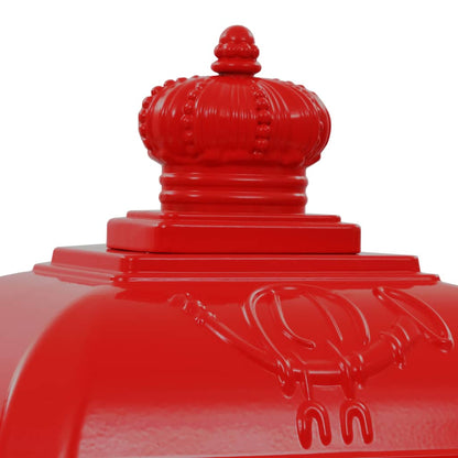 vidaXL Boîte aux lettres à pilier Aluminium Vintage antirouille Rouge