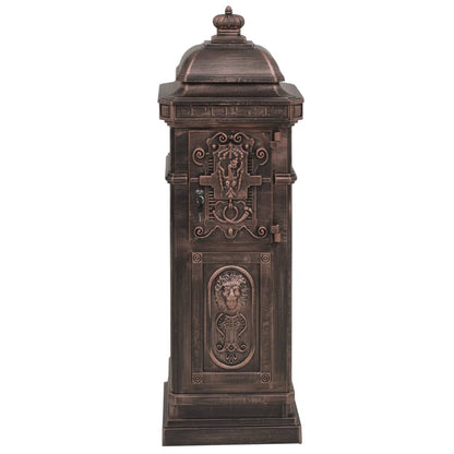 vidaXL Boîte aux lettres à pilier Aluminium Vintage Bronze antirouille