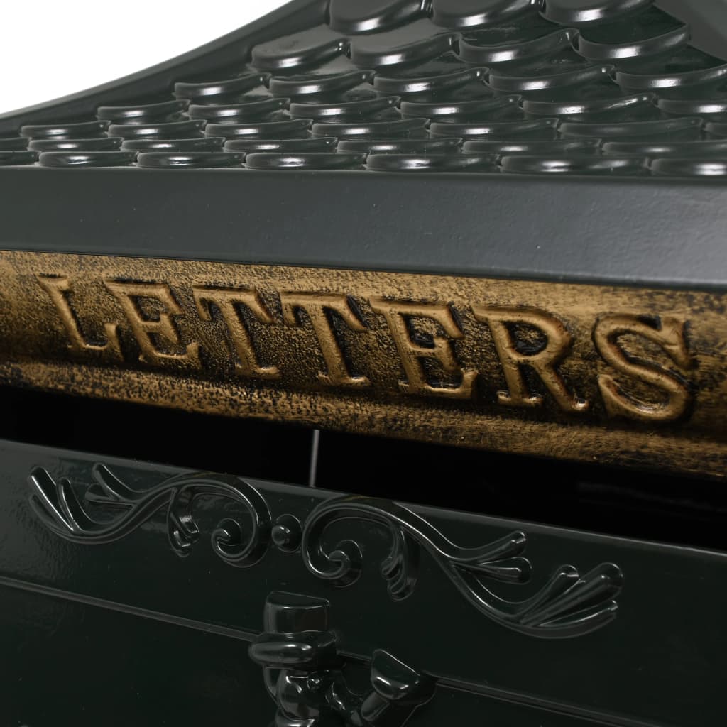 vidaXL Boîte aux lettres sur pied Aluminium Vintage Antirouille Vert