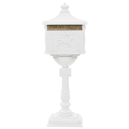 vidaXL Boîte aux lettres sur pied Aluminium Vintage Antirouille Blanc