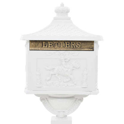 vidaXL Boîte aux lettres sur pied Aluminium Vintage Antirouille Blanc