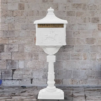 vidaXL Boîte aux lettres sur pied Aluminium Vintage Antirouille Blanc