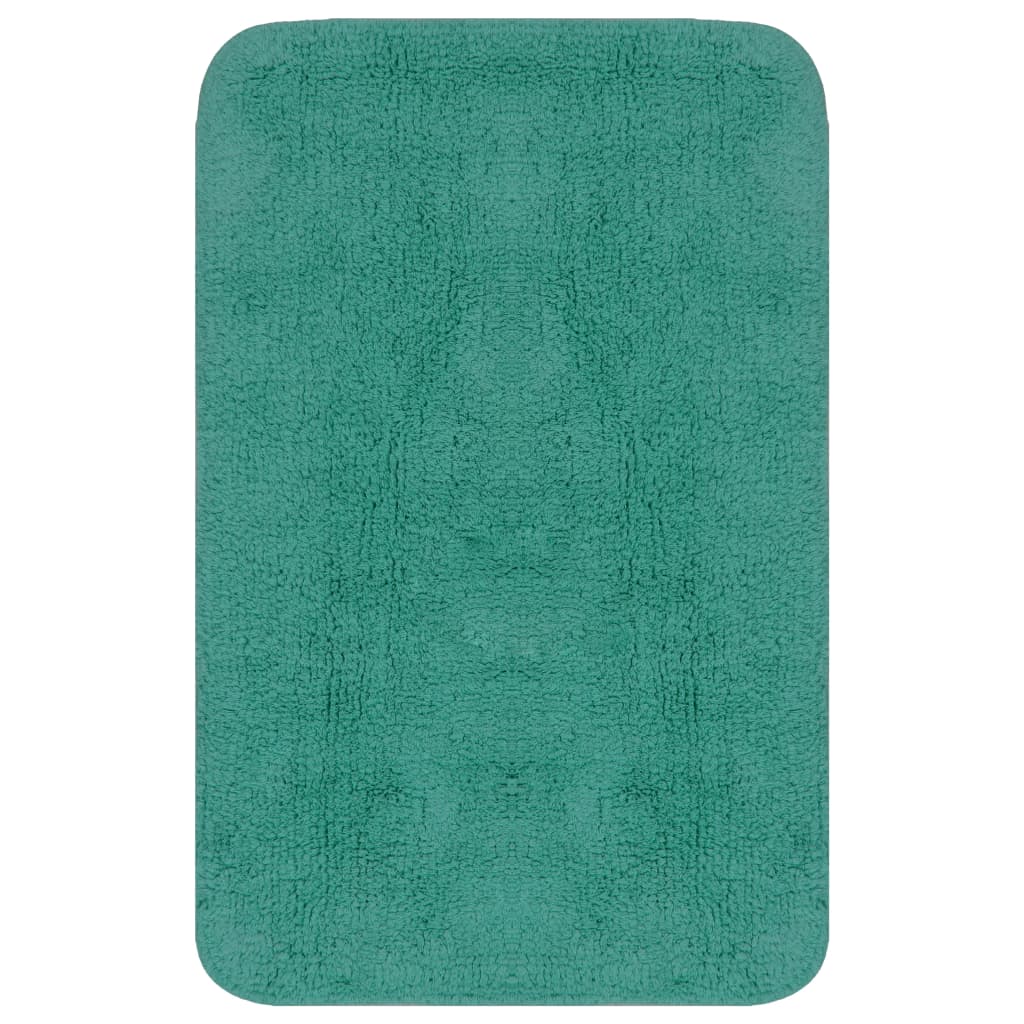 vidaXL Jeu de tapis de salle de bain 3 pcs Tissu Turquoise