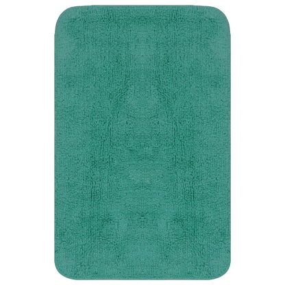 vidaXL Jeu de tapis de salle de bain 3 pcs Tissu Turquoise