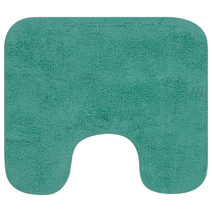 vidaXL Jeu de tapis de salle de bain 3 pcs Tissu Turquoise