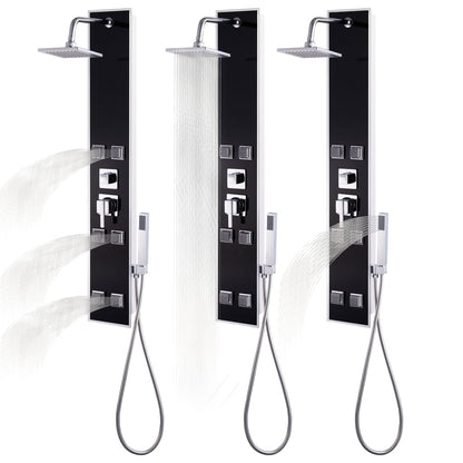 vidaXL Panneau de douche Verre 18 x 42,1 x 120 cm Noir