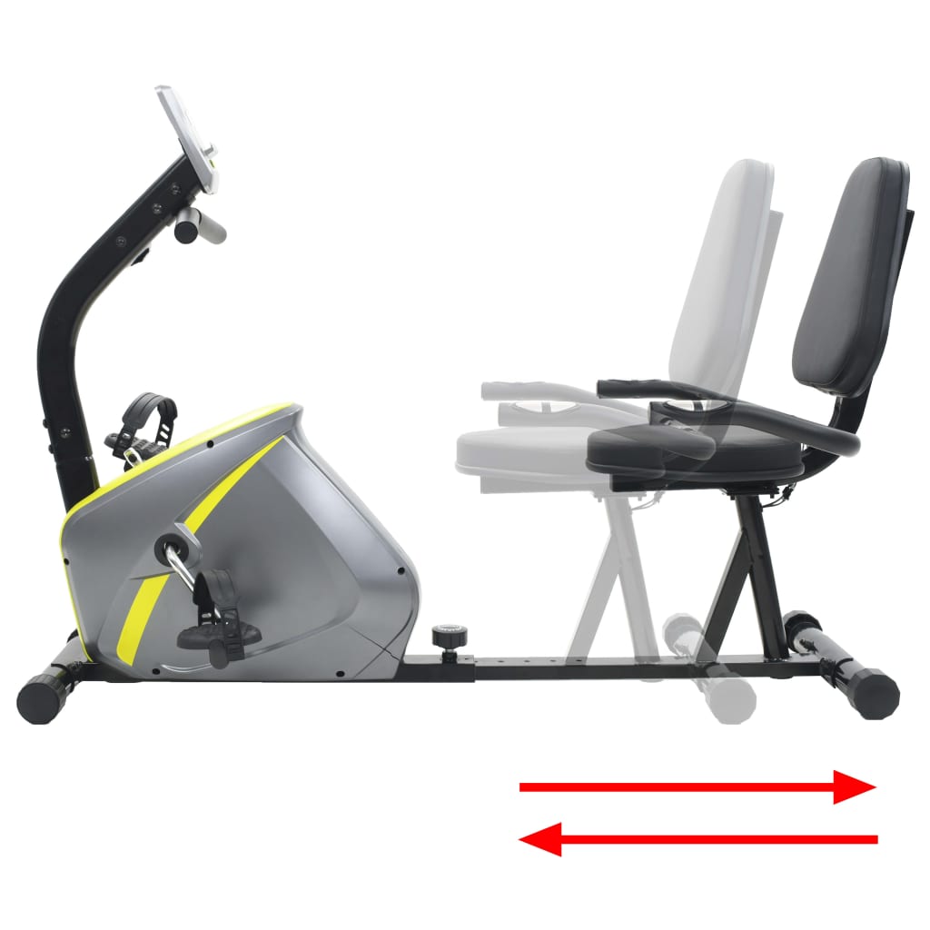 vidaXL Vélo d'appartement magnétique couché avec mesure du pouls