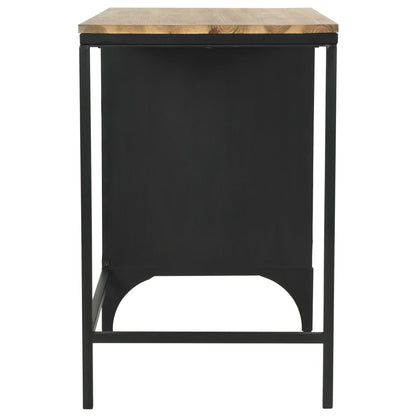 vidaXL Bureau à piédestal unique Bois de sapin et acier 100x50x76 cm