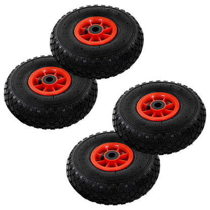 vidaXL Roues de diable 4 pcs Caoutchouc 3.00-4 (245x82)