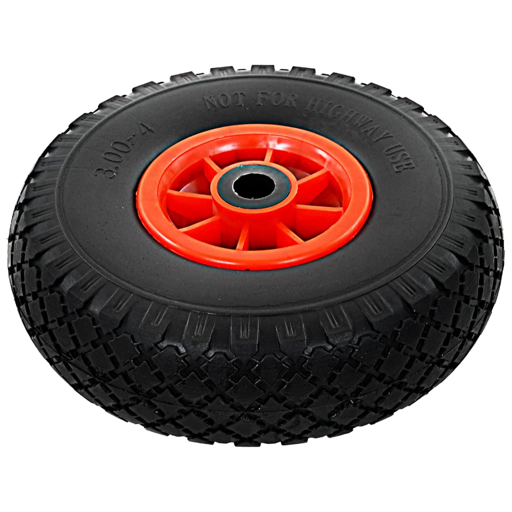 vidaXL Roue de diable 2 pcs PU solide 3.00-4 (260 x 85 mm)