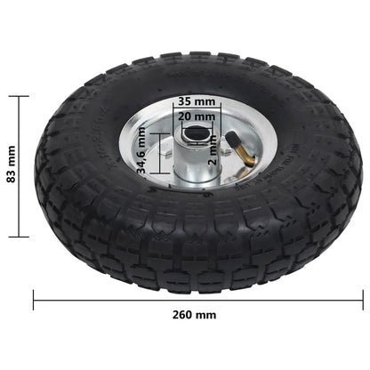 vidaXL Roue de diable 2 pcs Caoutchouc 4.10/3.50-4 (260 x 83 mm)