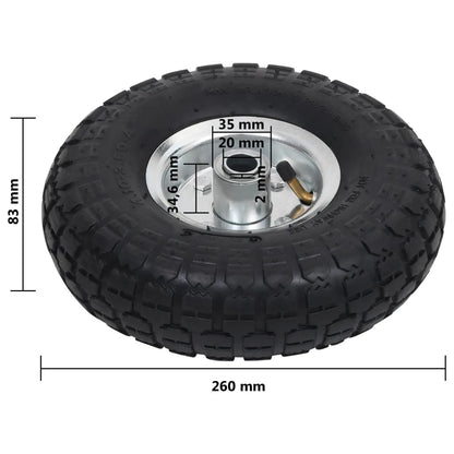 vidaXL Roue de diable 4 pcs Caoutchouc 4.10/3.50-4 (260 x 83 mm)