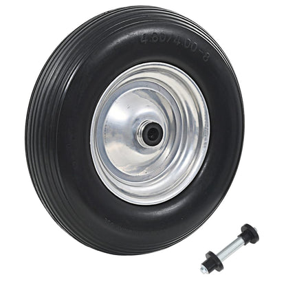 vidaXL Roue de brouette avec axe PU solide 4.00-8 390 mm