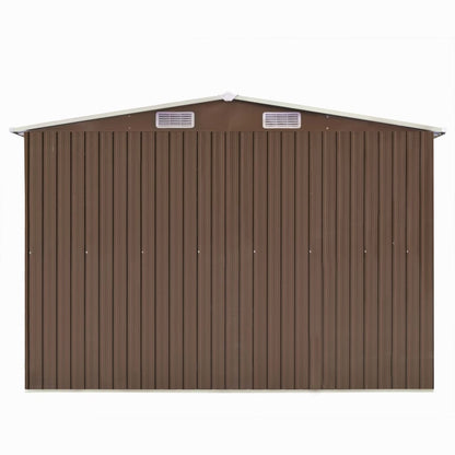 vidaXL Abri de jardin 257x298x178 cm Métal Marron