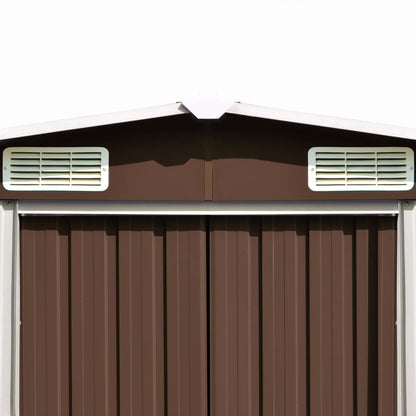 vidaXL Abri de jardin 257x298x178 cm Métal Marron