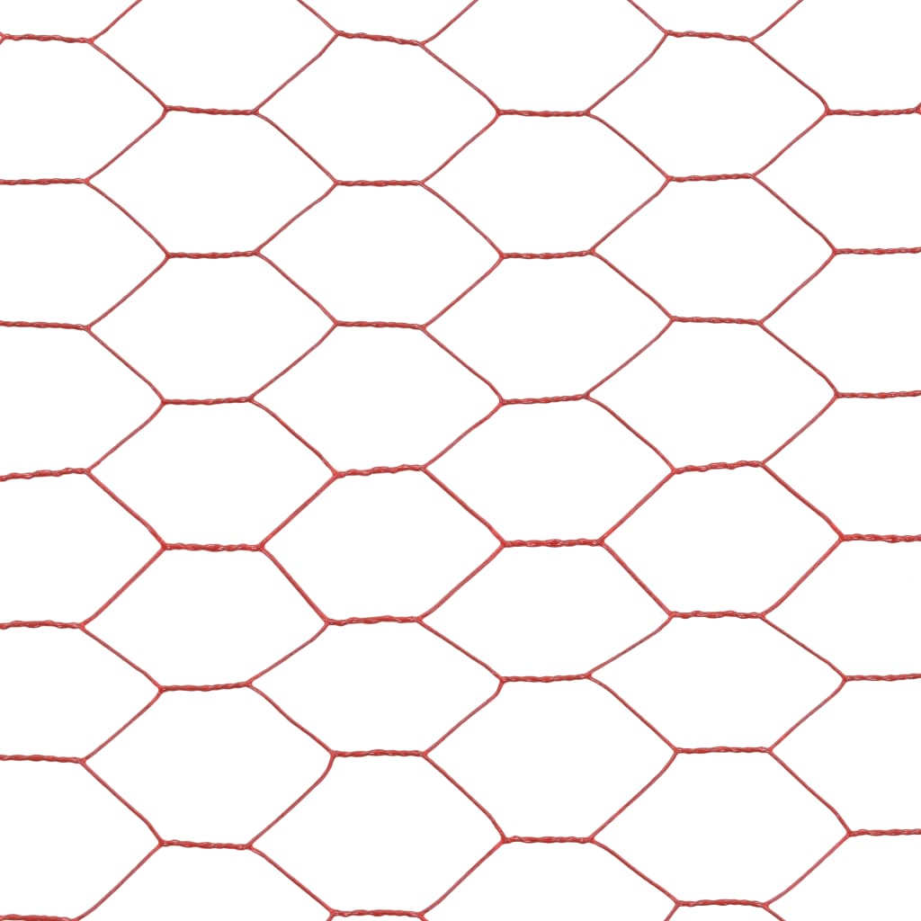 vidaXL Grillage Acier avec revêtement en PVC 25x1 m Rouge