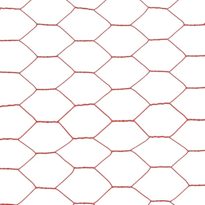 vidaXL Grillage Acier avec revêtement en PVC 25x1 m Rouge