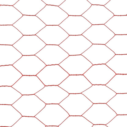 vidaXL Grillage Acier avec revêtement en PVC 25x1 m Rouge