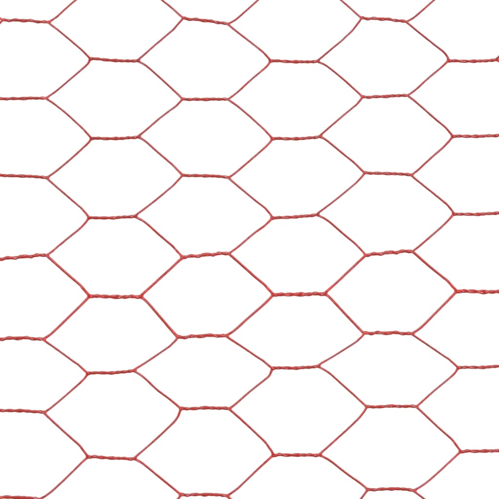 vidaXL Grillage Acier avec revêtement en PVC 25x1 m Rouge