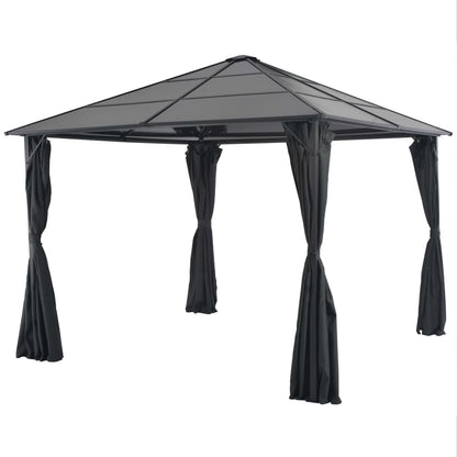 vidaXL Tonnelle avec rideau Aluminium 3x3 m Noir