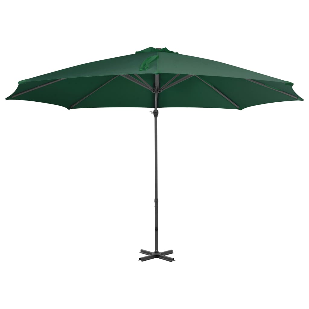 vidaXL Parasol en porte-à-faux et poteau en aluminium 300 cm Vert